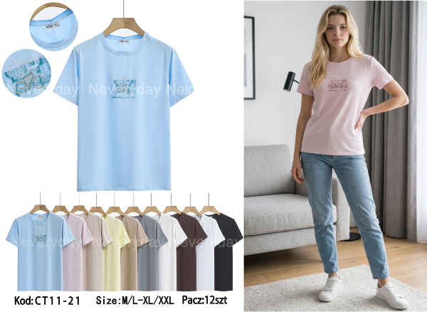 Bluzki damskie Roz M/L-XL-2XL, Mix Kolor Paczka 12 szt
